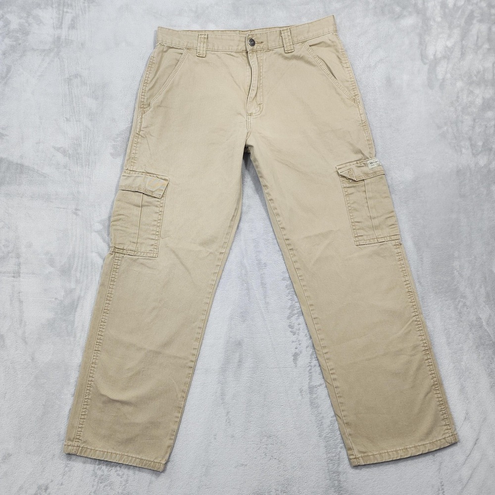 Wrangler Jeans Mens 32x30 Beige Khaki Cargo Relaxed Fit Straight Casual Workwear